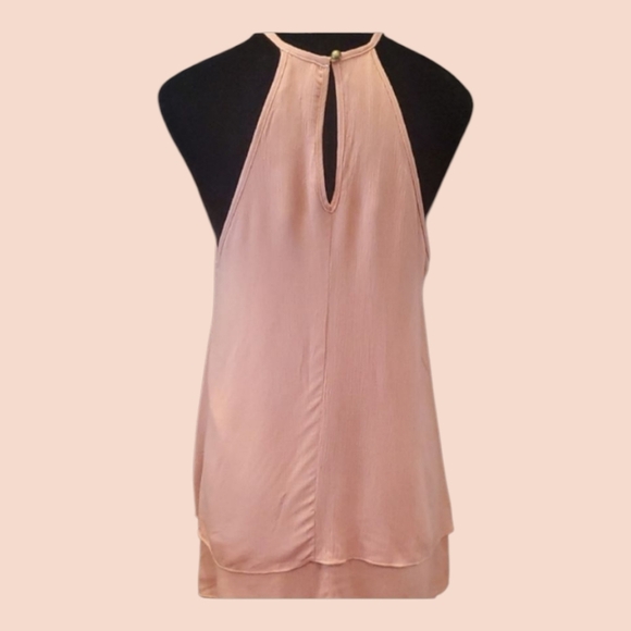 VENUS High Neck Peachy Pink 2 Tiered Top. Size Small - Picture 2 of 7